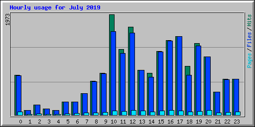 Hourly usage for July 2019
