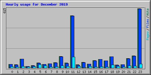 Hourly usage for December 2019