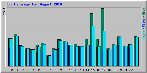 Hourly usage for August 2019