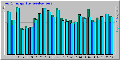 Hourly usage for October 2019